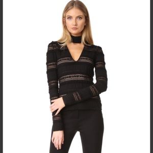 NWT Cinq a Sept Black Lace Cecily Top L